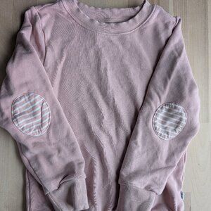 Little Sleepies Play Sweater - 4T Mauve Blush Elbow Patch Crewneck